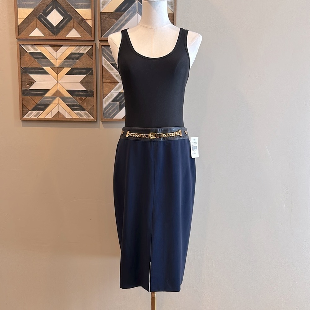 Ralph Lauren Black Label Vintage Wool Blend Gold Belted Skirt 6 *As-Is*